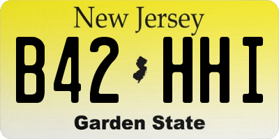 NJ license plate B42HHI