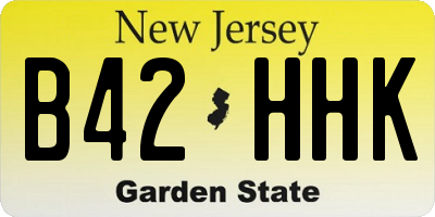 NJ license plate B42HHK