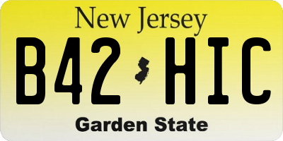 NJ license plate B42HIC