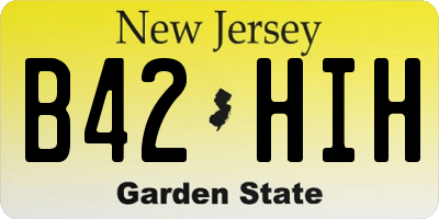 NJ license plate B42HIH