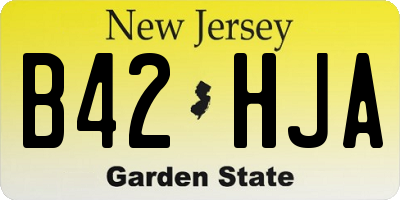 NJ license plate B42HJA