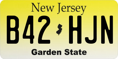 NJ license plate B42HJN