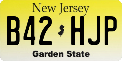 NJ license plate B42HJP