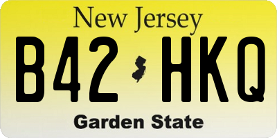 NJ license plate B42HKQ