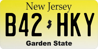 NJ license plate B42HKY