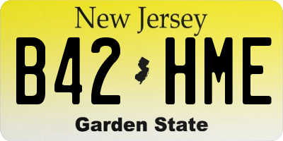 NJ license plate B42HME