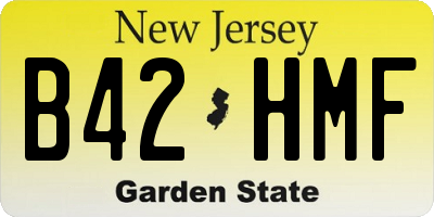 NJ license plate B42HMF