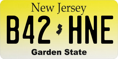 NJ license plate B42HNE