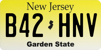 NJ license plate B42HNV