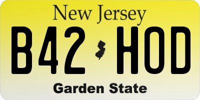 NJ license plate B42HOD