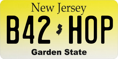 NJ license plate B42HOP