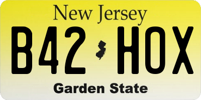 NJ license plate B42HOX