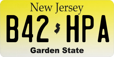 NJ license plate B42HPA