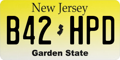 NJ license plate B42HPD