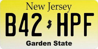 NJ license plate B42HPF