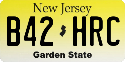 NJ license plate B42HRC