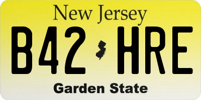 NJ license plate B42HRE