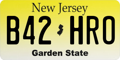 NJ license plate B42HRO