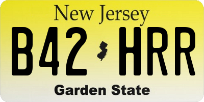 NJ license plate B42HRR