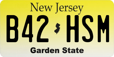 NJ license plate B42HSM