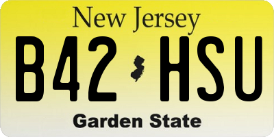 NJ license plate B42HSU