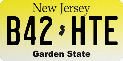 NJ license plate B42HTE