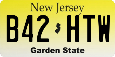 NJ license plate B42HTW