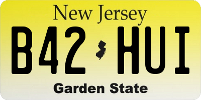 NJ license plate B42HUI