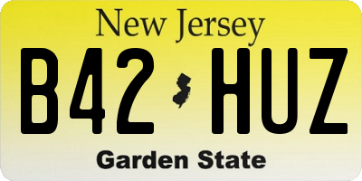 NJ license plate B42HUZ
