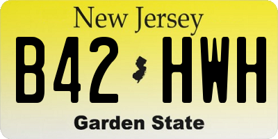 NJ license plate B42HWH
