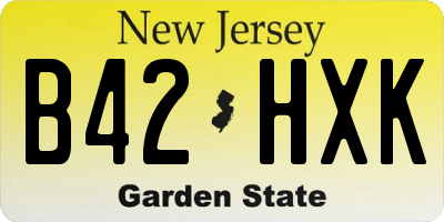 NJ license plate B42HXK