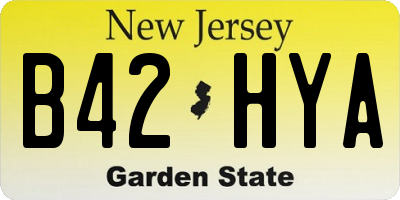 NJ license plate B42HYA