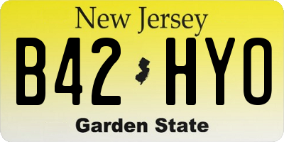 NJ license plate B42HYO