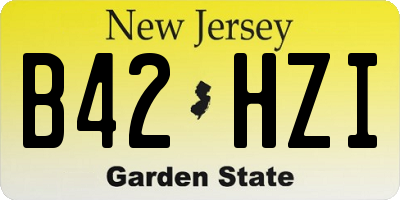 NJ license plate B42HZI