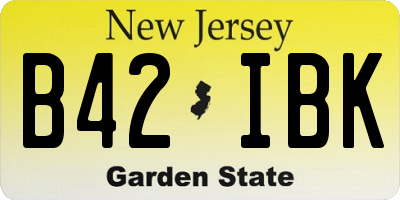 NJ license plate B42IBK