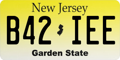 NJ license plate B42IEE