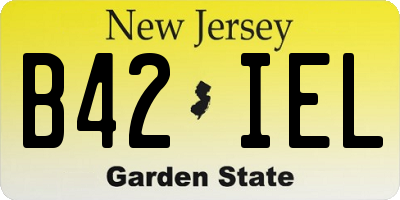 NJ license plate B42IEL