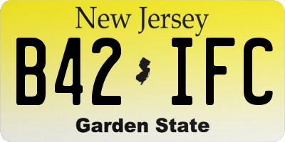 NJ license plate B42IFC