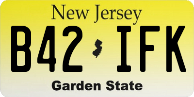 NJ license plate B42IFK
