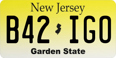 NJ license plate B42IGO