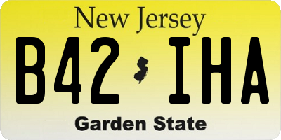 NJ license plate B42IHA