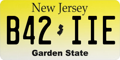 NJ license plate B42IIE