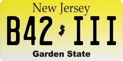 NJ license plate B42III