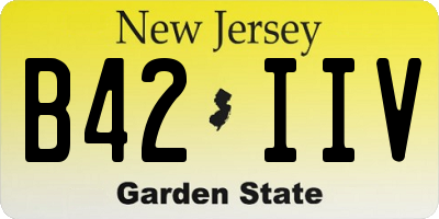 NJ license plate B42IIV