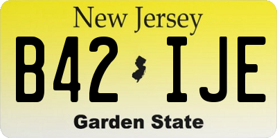 NJ license plate B42IJE