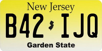 NJ license plate B42IJQ