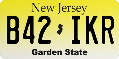 NJ license plate B42IKR