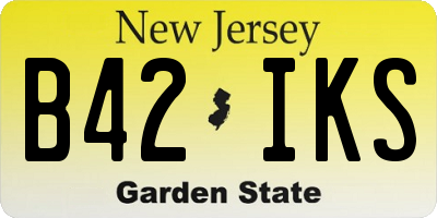 NJ license plate B42IKS