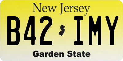 NJ license plate B42IMY