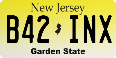 NJ license plate B42INX